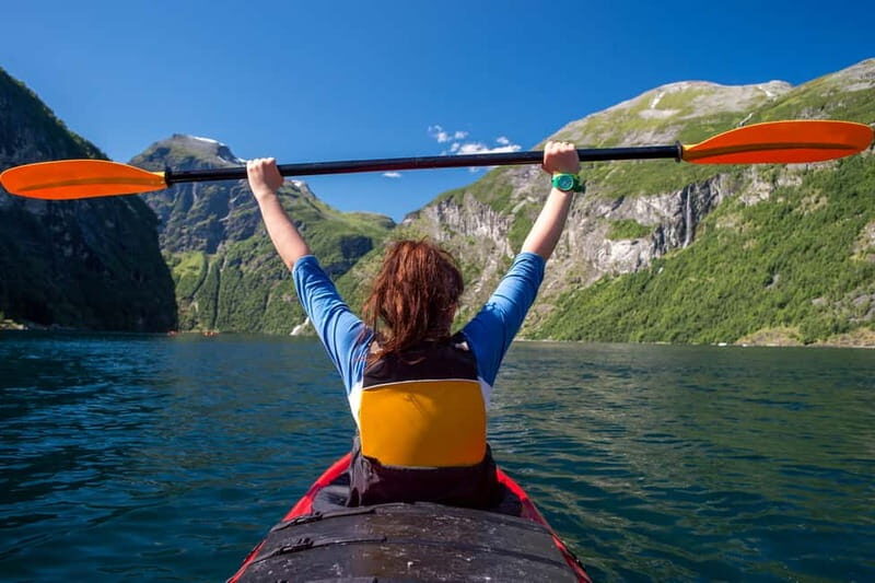 Geiranger: Guided Kayak Tour in Geiranger Fjord - Skagevika and the Gjaerdefossen Waterfall Moment