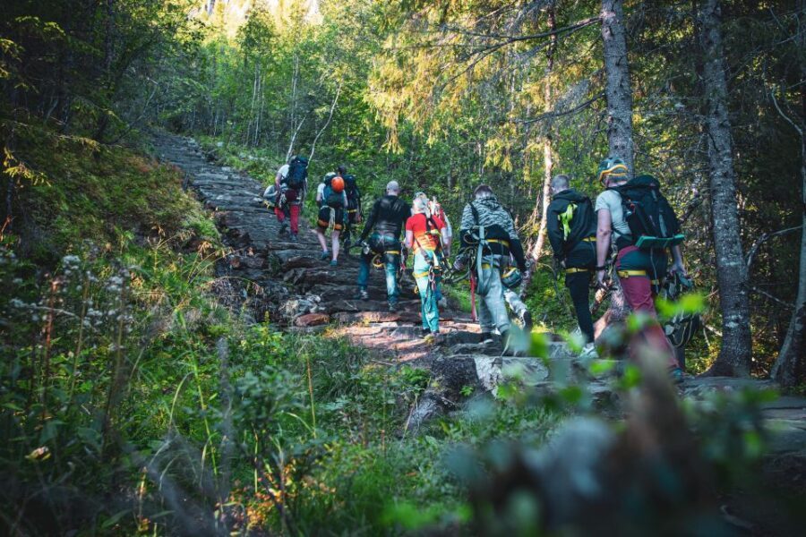 Mountain-climbing adventure in Mosjøen Via Ferrata - The climb: thick wire, natural holds, and a summit mindset