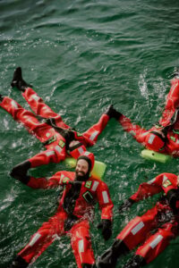 Tromsø city center Urban Floating experience - Getting kitted out: rescue suits, layers, and staying comfortable in wind and cold