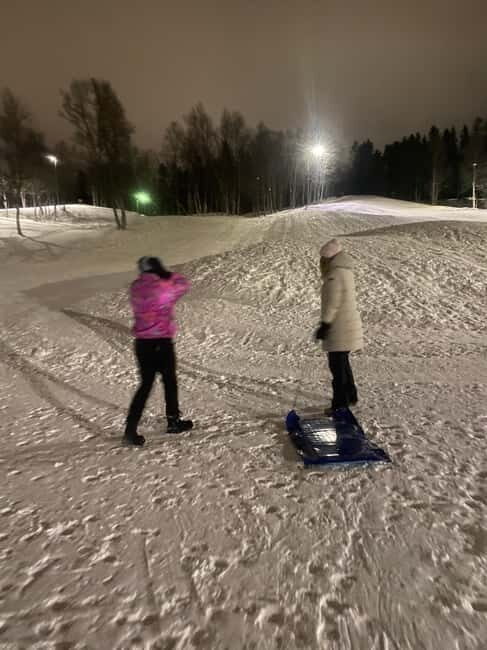 Tromsø: Sledding, Toboggan, Mini Skiing, Lasso & Arctic Fun - Charlottenlund meeting point: what your first minutes feel like